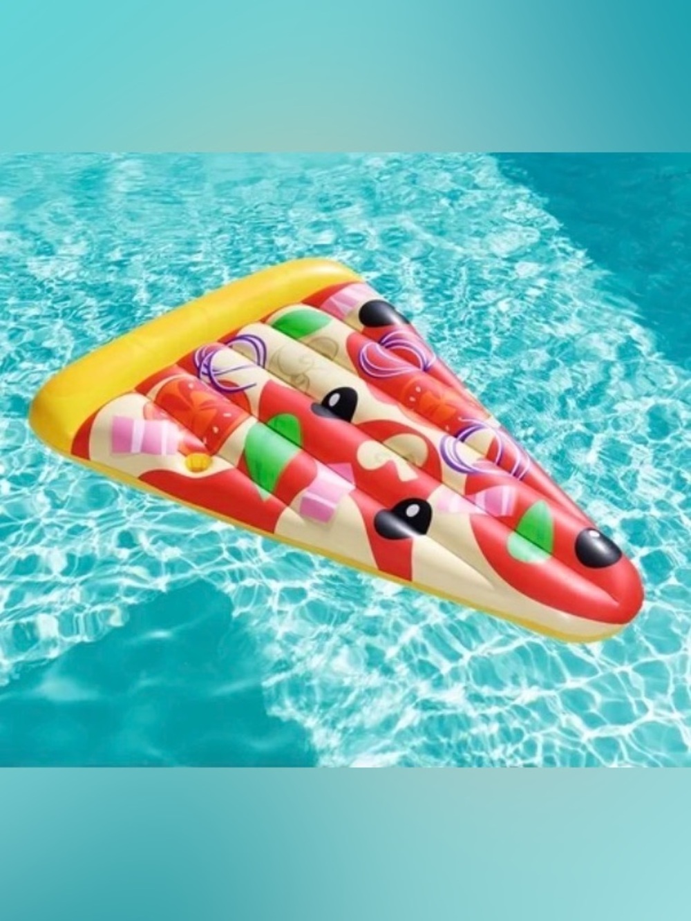 NEW H2O Go Large Inflatable Pizza Raft Float Lounge Ride On Cup Holder 74” x 51”
